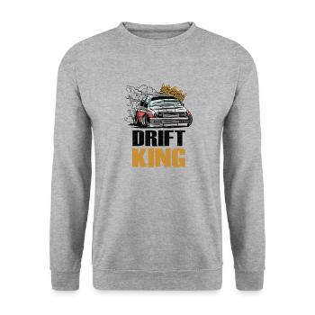 Drift King Auto Tuning Motorsport - Unisex Pullover - Weißgrau meliert - Vorne - Alina (178cm) & Michal (187cm)
