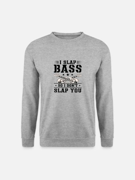 Bassist Slapping Bass Gitarre Musiker - Unisex Pullover - Weißgrau meliert