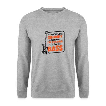 Le bassiste grincheux joue de la basse guitare musique basse basse - Sweat-shirt Unisexe - gris chiné - Devant - Alina (178cm) & Michal (187cm)
