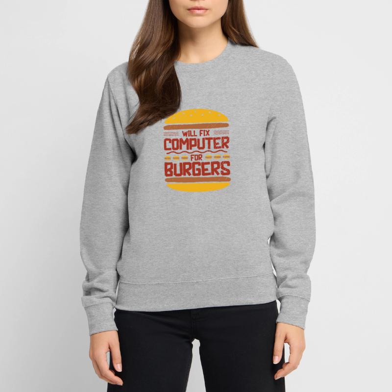 Will Fix Computer Burger Programmierer IT Support Unisex Pullover