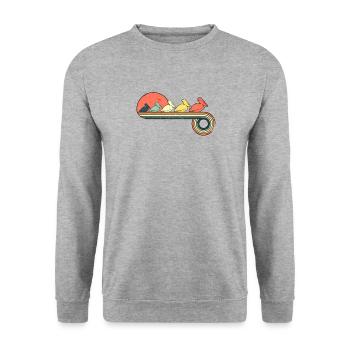 Pelican Retro Vintage Sunset Rainbow Farbe - Unisex Pullover - Weißgrau meliert - Vorne - Alina (178cm) & Michal (187cm)