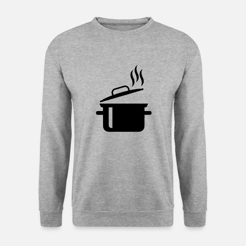 Kochtopf - Unisex Pullover - Weißgrau meliert