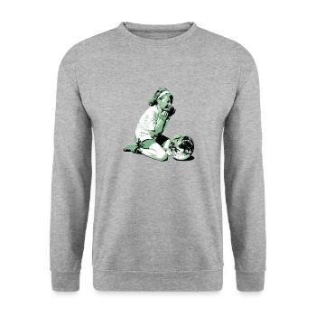Earth Climate Protection Climate Change Environment Nature Conservation - Unisex Sweatshirt - salt & pepper - Front - Alina (178cm) & Michal (187cm)