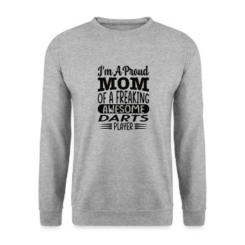 Maman d’un joueur de fléchettes génial et effrayant - Sweat-shirt Unisexe - gris chiné - Devant - Alina (178cm) & Michal (187cm)