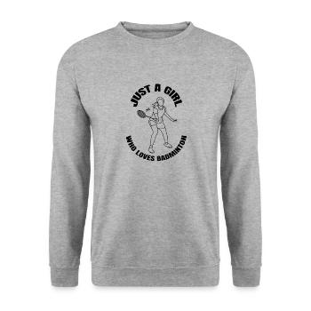 Badminton Fille Badminton Badminton Joueur - Sweat-shirt Unisexe - gris chiné - Devant - Alina (178cm) & Michal (187cm)