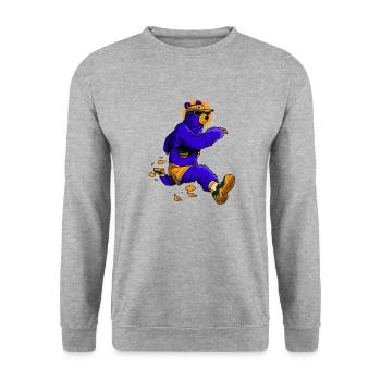 Bear and running - Unisex Sweatshirt - salt & pepper - Front - Alina (178cm) & Michal (187cm)