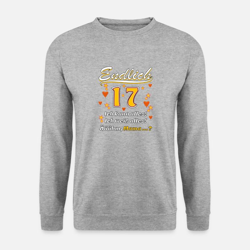 ENDLICH 17 - Unisex Pullover - Weißgrau meliert