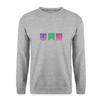Dias de los Muertos Mexiko Feiertag - Unisex Pullover - Weißgrau meliert - Vorne - Alina (178cm) & Michal (187cm)