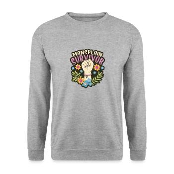 Feministin Feminismus Frauenrechte Gleichstellung - Unisex Pullover - Weißgrau meliert - Vorne - Alina (178cm) & Michal (187cm)