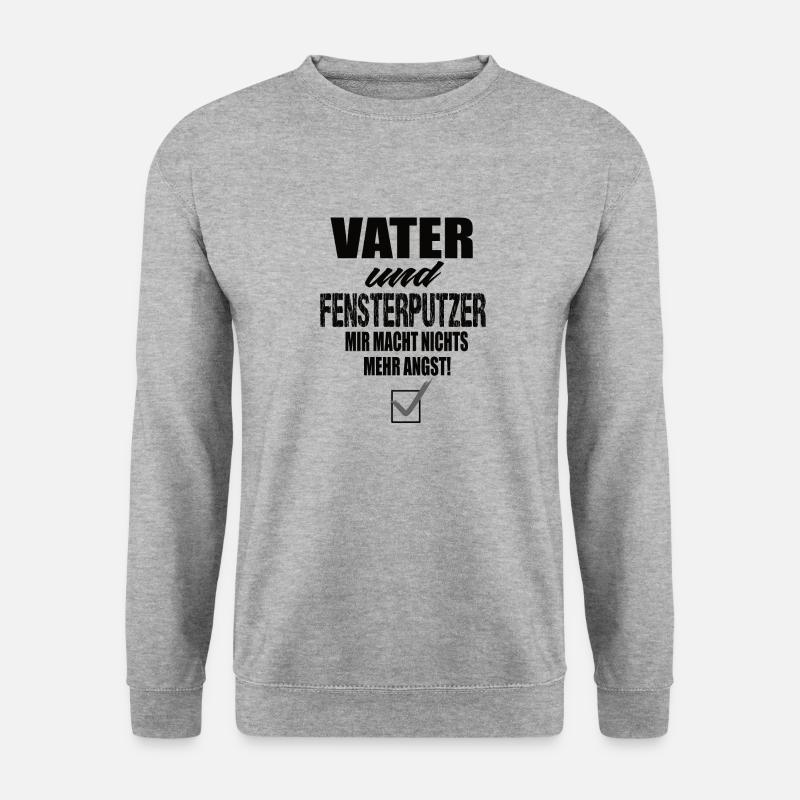 Vater und Fensterputzer - Unisex Pullover - Weißgrau meliert