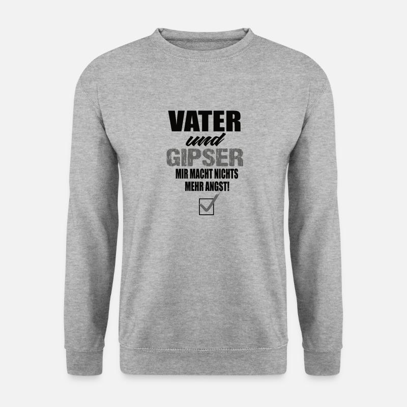 Vater und Gipser - Unisex Pullover - Weißgrau meliert