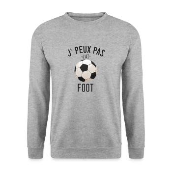 J'peux pas j'ai foot - Sweat-shirt Unisexe - gris chiné - Devant - Alina (178cm) & Michal (187cm)