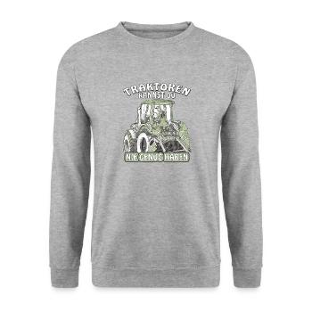 TRAKTOREN KANNST DU NIE GENUG HABEN - Unisex Pullover - Weißgrau meliert - Vorne - Alina (178cm) & Michal (187cm)