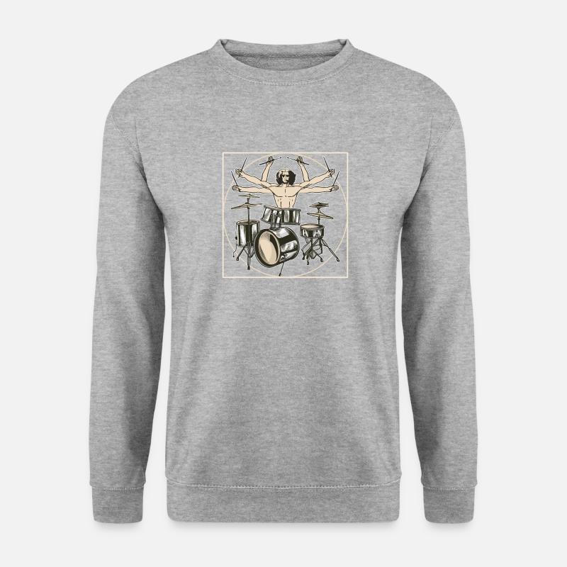 SCHLAGZEUG MANN - Unisex Pullover - Weißgrau meliert