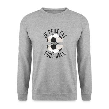 J'peux pas j'ai foot - Sweat-shirt Unisexe - gris chiné - Devant - Alina (178cm) & Michal (187cm)