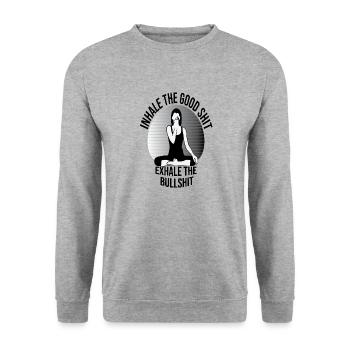 Yoga - Unisex Sweatshirt - salt & pepper - Front - Alina (178cm) & Michal (187cm)