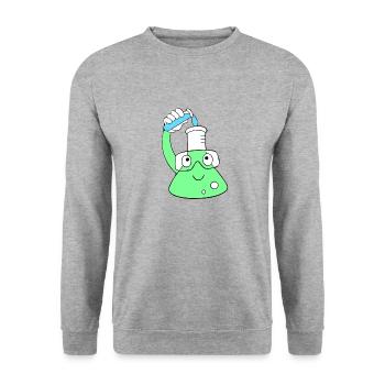 Science Bottle Chimie - Sweat-shirt Unisexe - gris chiné - Devant - Alina (178cm) & Michal (187cm)