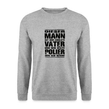 Vater und Polier - Unisex Pullover - Weißgrau meliert - Vorne - Alina (178cm) & Michal (187cm)