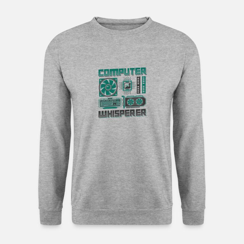 Computerflüsterer IT-Unterstützung - Unisex Pullover - Weißgrau meliert