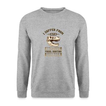 Fossilienjagd Dinosaurier Paläontologe Fossilien - Unisex Pullover - Weißgrau meliert - Vorne - Alina (178cm) & Michal (187cm)