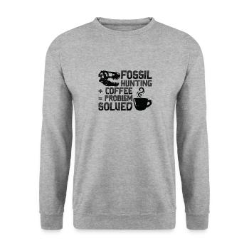 Fossilien Kaffee Fossilienjagd Paläontologe - Unisex Pullover - Weißgrau meliert - Vorne - Alina (178cm) & Michal (187cm)