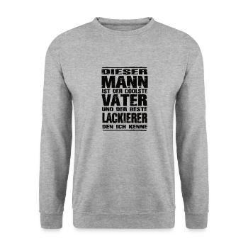 Lackierer - Unisex Pullover - Weißgrau meliert - Vorne - Alina (178cm) & Michal (187cm)