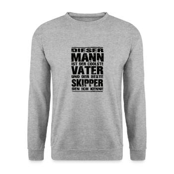 Skipper - Unisex Pullover - Weißgrau meliert - Vorne - Alina (178cm) & Michal (187cm)