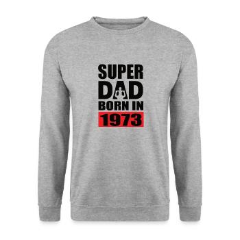 Papa Geburtstag 1973 - Unisex Pullover - Weißgrau meliert - Vorne - Alina (178cm) & Michal (187cm)