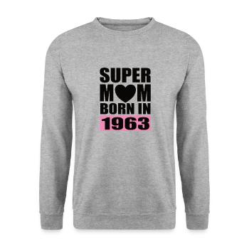 Mama Geburtstag Jahrgang Geboren 1963 - Unisex Pullover - Weißgrau meliert - Vorne - Alina (178cm) & Michal (187cm)