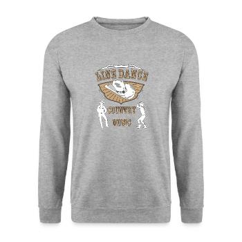 MUSIQUE COUNTRY LINE DANCE - Sweat-shirt Unisexe - gris chiné - Devant - Alina (178cm) & Michal (187cm)