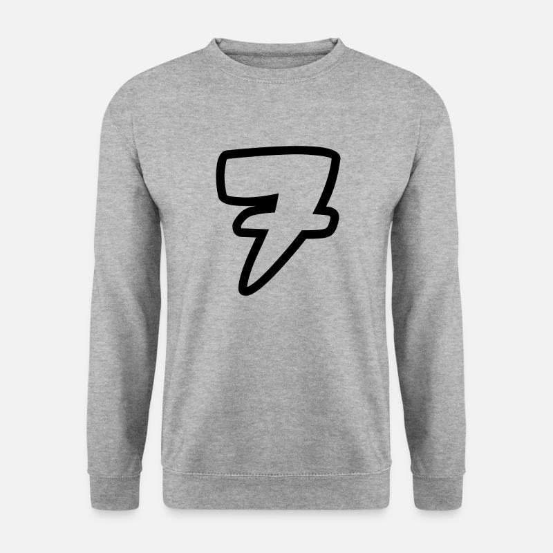 7 - Unisex Pullover - Weißgrau meliert