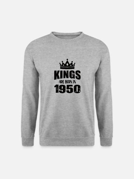 Kings Are Born In 1950 - Unisex Pullover - Weißgrau meliert