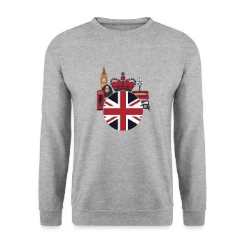 London - Unisex Pullover - Weißgrau meliert - Vorne - Alina (178cm) & Michal (187cm)