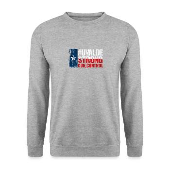 Uvalde Strong Gun Controll - Sweat-shirt Unisexe - gris chiné - Devant - Alina (178cm) & Michal (187cm)