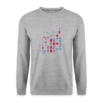 Pixel Pixel World Abstract City Map Crypto Style - Unisex Sweatshirt - salt & pepper - Front - Alina (178cm) & Michal (187cm)