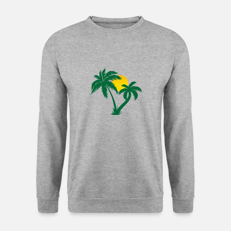 Palmen - Unisex Pullover - Weißgrau meliert