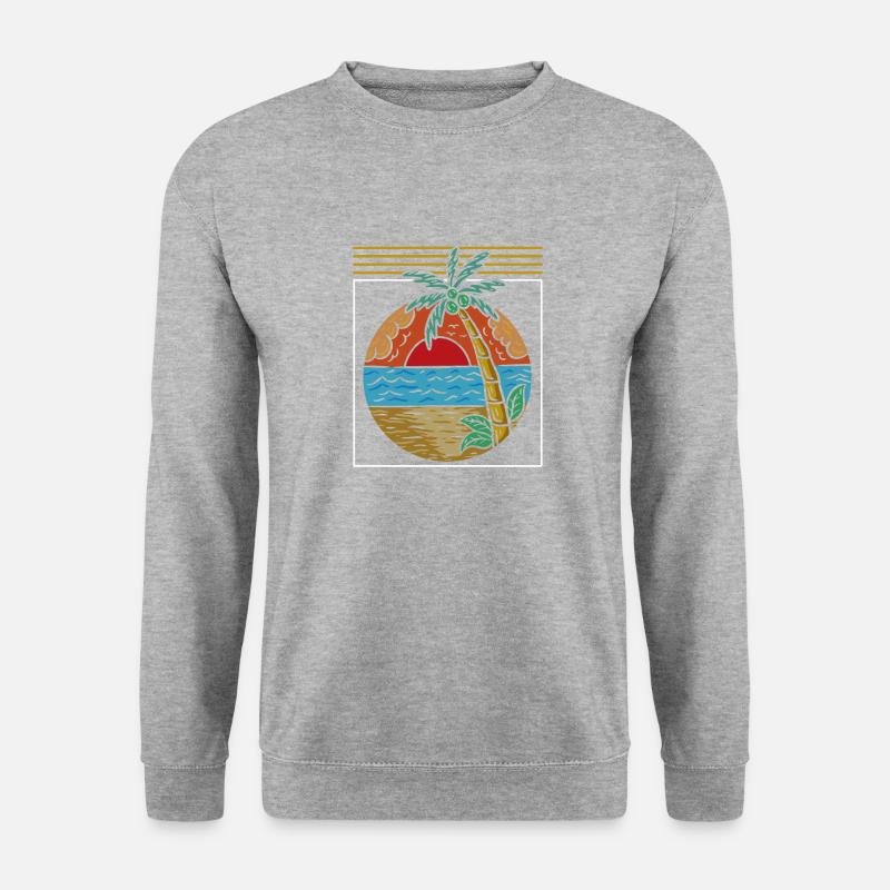 Palmen - Unisex Pullover - Weißgrau meliert