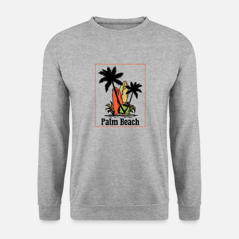 Palmen - Unisex Pullover - Weißgrau meliert