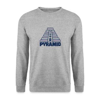 Lebensmittelpyramide Kaffee Wein Trinken - Unisex Pullover - Weißgrau meliert - Vorne - Alina (178cm) & Michal (187cm)