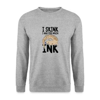 Herpetology Blue-tongued Skink Lizard Wildlife - Unisex Sweatshirt - salt & pepper - Front - Alina (178cm) & Michal (187cm)