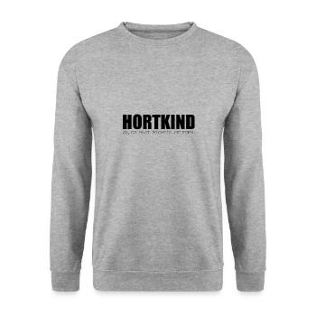 Hortkind ja du hast richtig gelesen - Unisex Pullover - Weißgrau meliert - Vorne - Alina (178cm) & Michal (187cm)
