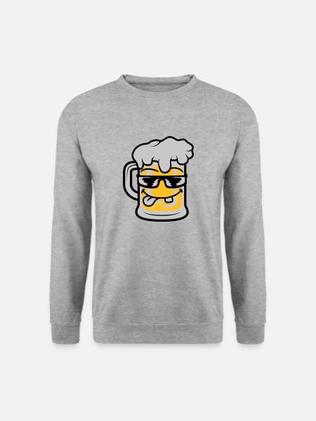 Cool Face Beer Mug - Unisex Sweatshirt - salt & pepper