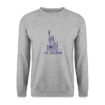 Sweet land axe throwing axe throw sport shirts - Unisex Sweatshirt - salt & pepper - Front - Alina (178cm) & Michal (187cm)