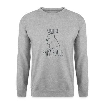 Certifié papa poule 2 - Sweat-shirt Unisexe - gris chiné - Devant - Alina (178cm) & Michal (187cm)