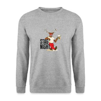 Bachelor Stag Night Drinking Celebration - Unisex Sweatshirt - salt & pepper - Front - Alina (178cm) & Michal (187cm)