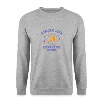 Bachelor Single Life Bachelor Party Marrying - Unisex Sweatshirt - salt & pepper - Front - Alina (178cm) & Michal (187cm)