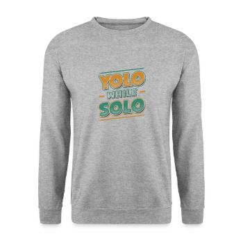 Solo proud single, Happy single - Unisex Sweatshirt - salt & pepper - Front - Alina (178cm) & Michal (187cm)