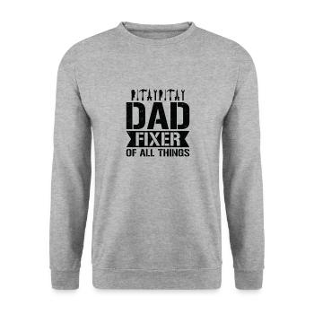 Dad Carpenter Woodworker Woodworking - Unisex Sweatshirt - salt & pepper - Front - Alina (178cm) & Michal (187cm)