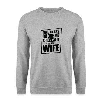 Célibataire Fiancé Mariage Épouse Anniversaire de mariage - Sweat-shirt Unisexe - gris chiné - Devant - Alina (178cm) & Michal (187cm)