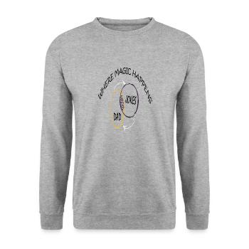 DAD JOKES WHERE MAGIC HAPPENS - Sweat-shirt Unisexe - gris chiné - Devant - Alina (178cm) & Michal (187cm)